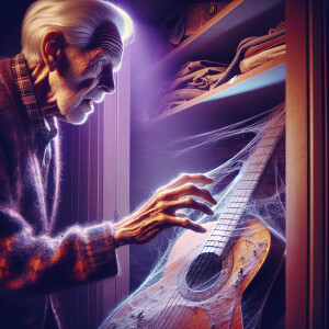 An elderly man's hand trembles as he reaches into a dusty closet...