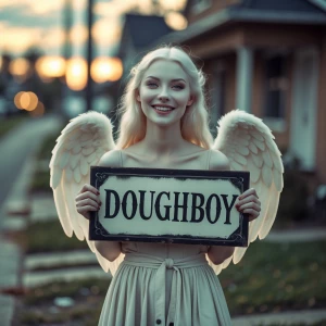 Happy  portrait photography. A  albino smiling beautiful angel w...