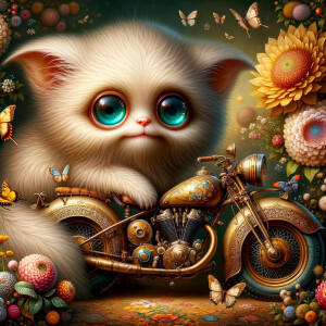 Imagine a fluffy, enchanting creature with oversized, glistening...