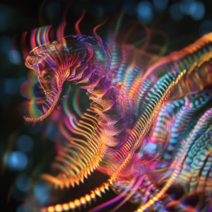 A surreal alien hybrid visualized through a 3D spectrograph appr...