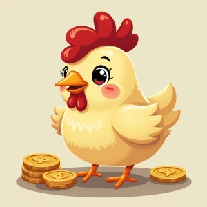 cute chicken in meme coin style