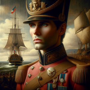 an ultra realistic cavas oil painting of Napoleon Bonaparte, dre...