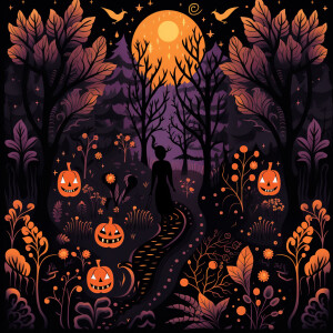 Design a vibrant but sophisticated Halloween-themed pattern that...