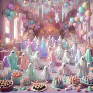 Pastel theme ghost party with fun party activities