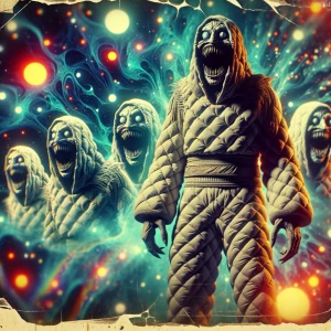 “photo of cursed malignant creatures laughing uproariously whils...