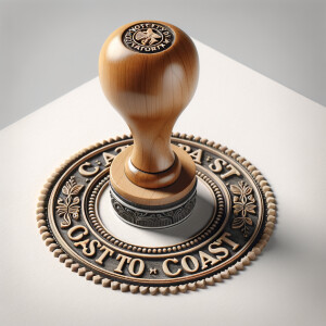 A notary stamp, the notary stamp reads "coast to coast"