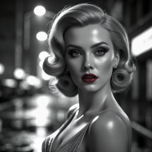 Ultra-realistic cinematic close-up of a femme fatale — a breatht...