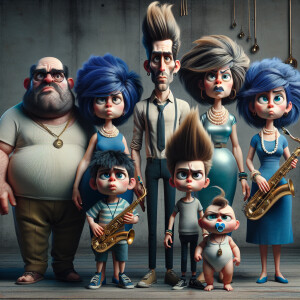 "Create a hyper-realistic 8K UHD group portrait of the Simpson's...