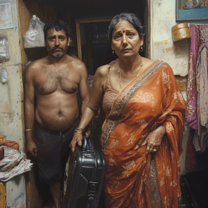 Photorealism,realism.a 54-year-old Gujarati aunty who works as a...