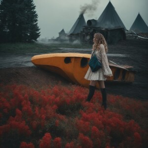 Женщина создающая магию, ее кожа светится вокруг потоки энергии...