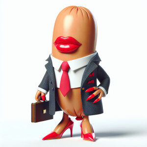 Деловая колбаса с большой попой красными большими губами и красн...