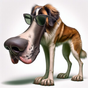 digital caricature of a whimsical st bernard  dog, exaggerated b...