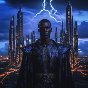 Zeus (King of the Gods)

Zeus stands in front of a futuristic ci...