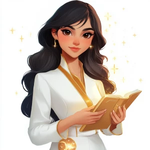 Generate carton style photo1 for Astrologer assistant. Character...