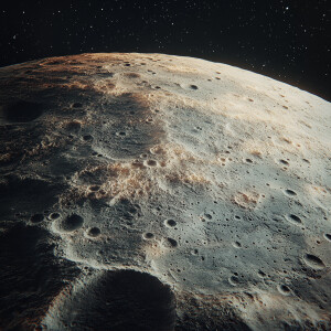 Create a high-resolution image showing the surface of the moon f...