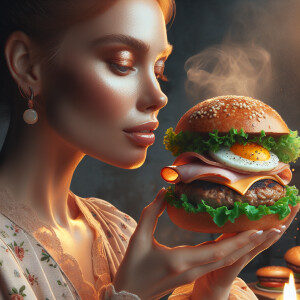 Photorealistic image. High resolution.  Beautiful Woman with Gin...