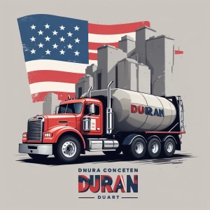 (Duran concrete) words in bold letters construction logo
America...