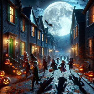 "Under a moonlit sky, Halloween night breathes magic into the to...
