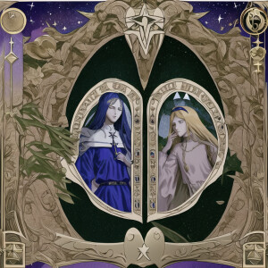 Waite's tarot card "Ace of Pentacles", on the background of mone...