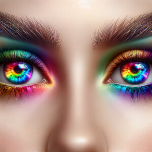 Rainbow colored eyes