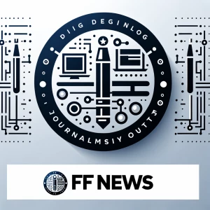 Design a logo for "FF News" that embodies a sleek, contemporary...