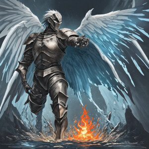 A hero in dark souls theme, who was born of fire an great wings...
