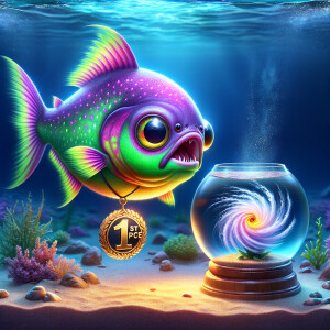 Realistic
Ocean
Cute Purple neon green piranha with no teeth....