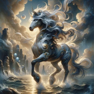 A mesmerizing centaur, half-man and half-horse, possesses an oth...