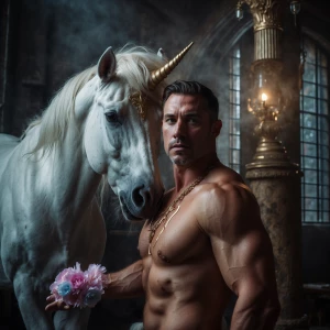 already oozing cum while the unicorn-man showed off very proudly...