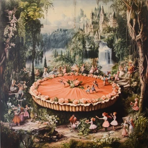 Please make a hyperrealistic vintage photo with fairy elf magica...