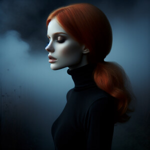 Create a series of photorealistic images featuring a woman with...