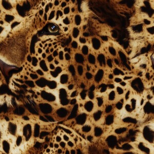 Create a seamless tileable pattern featuring realistic leopard s...