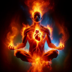 I want an image that describes my heart on fire and my soul supe...