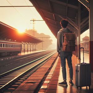 Show me a picture of me waiting for a train