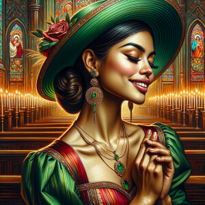 A spiritually enriching illustration portrays an African America...