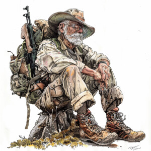 Old tired USArmy Ranger
