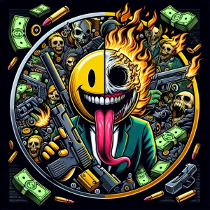 Create aa cartoonish comic style professional ,  horror-themed c...