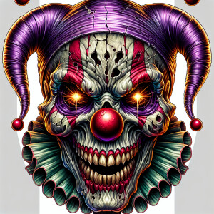 a high-resolution image of an evil clown skull for your tattoo d...
