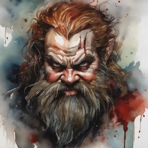 A horrifyingly enchanting dwarf with blood-soaked tendrils of ha...