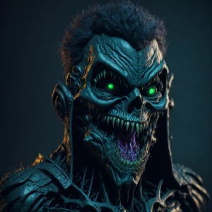 Bizarre  gelatinous smile now cry later mask, electrifying, ultr...