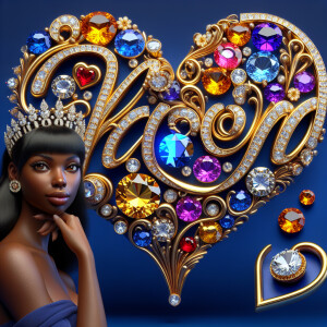 VCraft a 3-D image showcasing the name 'KAREN' in a luxurious go...