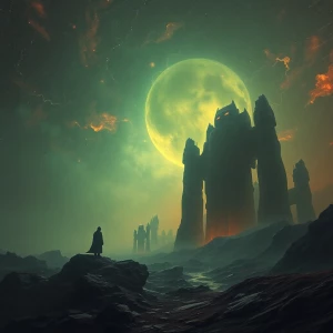 * A cosmic horror image, a scene of unsettling beauty and dread,...