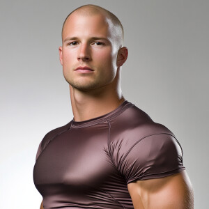 Create an  midlife aging progression image of a balding brown ha...