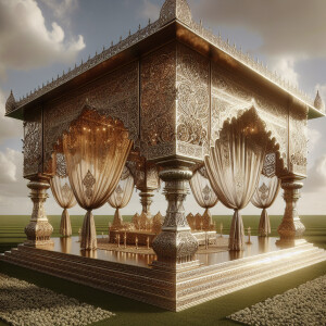 Steel golden wedding mandap