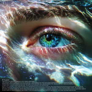 "A hyper ultra-realistic close-up of a person's face partially s...