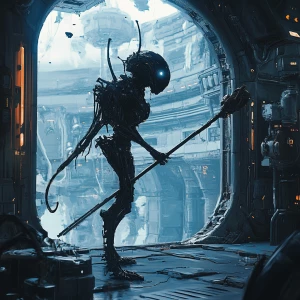 a medium quality digital painting of a (Zilant) creature holding...