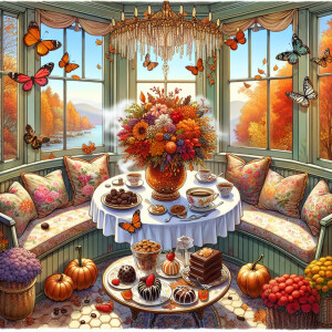 Beautiful bing butterflies, and  chic autumn flowers, and bling...