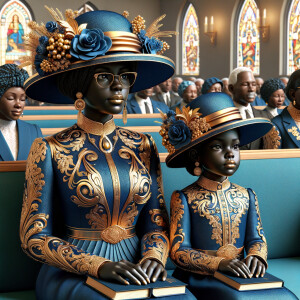 Adjust the 3-D realistic image to depict the African-American gr...