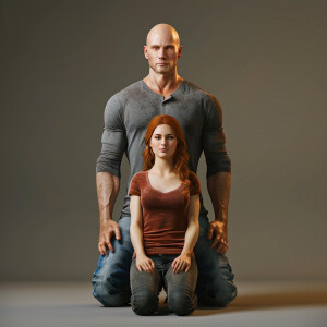 A photorealistic high resolution image. Light ginger haired fema...