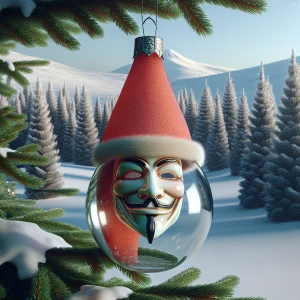 Photorealistic A photo of a 1950s kitschy blown glass Christmas...